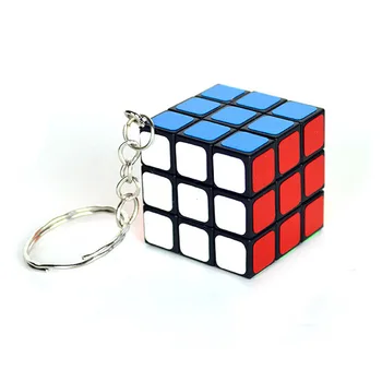 3*3*3 Magic Cube PVC Mini Portatīvo Kabatas Keychain Izglītības Cube Puzzle Rotaļlietas Bērniem Pieaugušo Taustiņu Apdare, Atslēgu Ķēdes, 키링