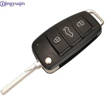 Jingyuqin 3 Pogas Keyless Go Flip Smart Remote Auto atslēgu Audi A1/Q3 2011-2017 Fob 433/315MHz ID48 8X0837220/8X0837220D Attēls 2