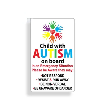 Autisma Uzlīmes Bērnu uz Kuģa Autisma Izpratnes Logu Bufera Bagāžnieka Auto Drošības Glābšanas Grafikas Kk13*8cm
