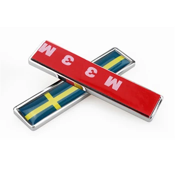 1 Pārī zviedrijas karogu, Zviedrija 3D Metāla Auto Uzlīme Decal Apdare Žetona Emblēma Piederumi, Auto Uzlīmes Audi Bmw Toyota Sēdeklis Attēls 2