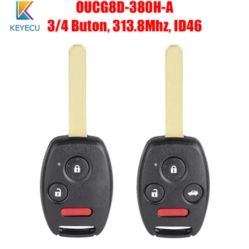 KEYECU OUCG8D-380H-Auto Tālvadības Atslēga Honda Odyssey 2005. - 2010. Gadam Accord 2003-2007 313.8 MHz 3/4 Pogas Fob Kontroles ID46 (7941)