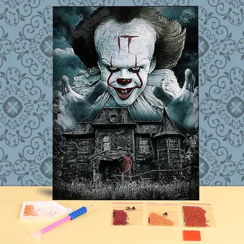 Horror Picture Asins Joker DIY 5D Pilna Dimanta Izšūšanas darbi ar Dimanta Krāsošana Dimanta Mozaīkas Pilnu Komplektu Mājās Rokdarbi