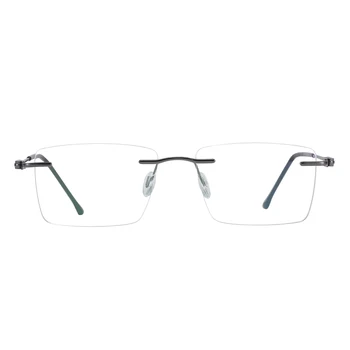 Taisnstūra Metāla Vīriešu un Sieviešu Modes bez apmales Brilles Rāmis Optiskās Lēcas Tuvredzība vecuma tālredzība Pakāpeniski Attēls 2
