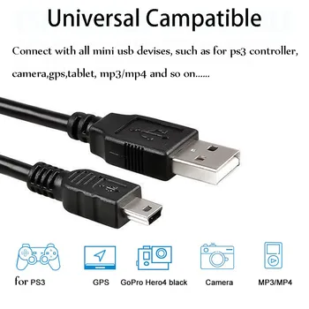 Kameras MP3 MP4 Uzlādes Kabelis Vadu Adapteri USB 2.0 Vīrietis, lai Mini 5 Pin Datiem, Spēka Kabeļi USB Pagarinājuma Kabelis,