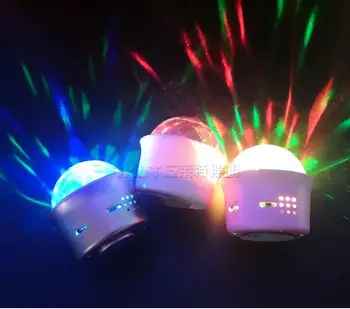 3W Mini LED Burvju Bumbu, Auto Disco Bumba RGB DJ LED Spuldzes USB Rechargable Balss Kontroles Posmā Puse Gaiši Rozā, Melns Attēls 2